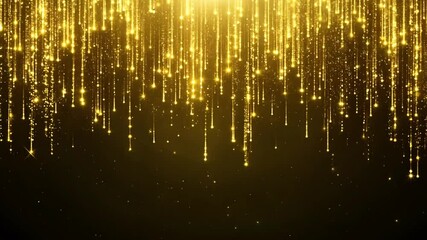 Poster - Elegant Golden Light Particles Create a Festive Christmas Atmosphere Generative AI