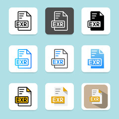 Poster - Set of exr file type icons, can be for format, extension, document and folder.