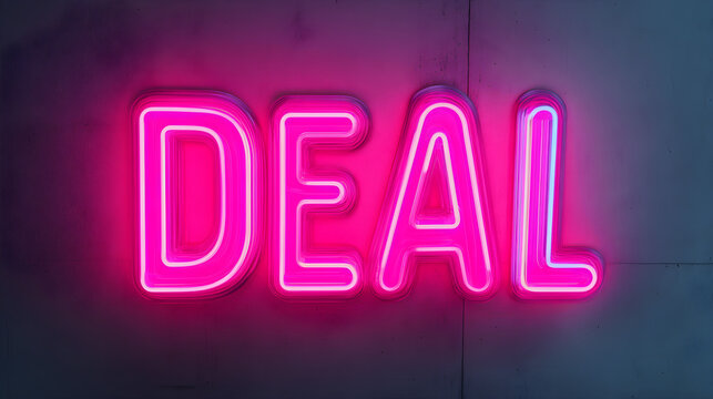 The word 'Deal' in a glowing neon light effect