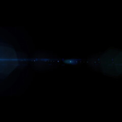 Wall Mural - lens flare, blue glow light effect on black