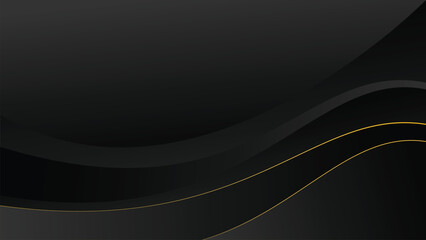 Poster - Abstract Black Gradient Background Futuristic Wave Elegant Style