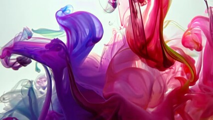 Poster - Colorful Ink Drops Swirling in Water Create Mesmerizing Patterns Generative AI