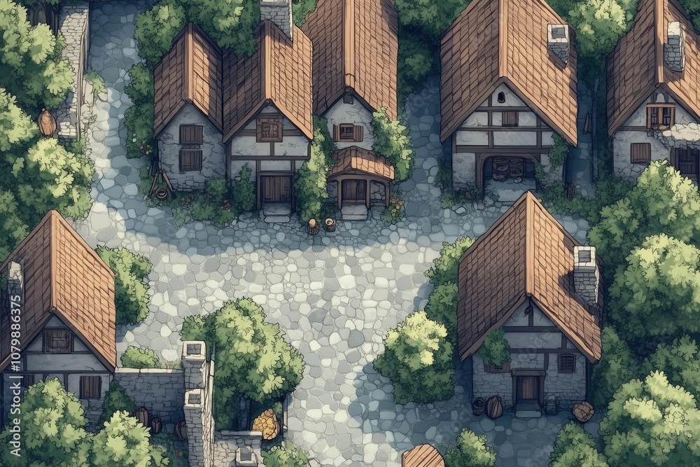 Countryside Rp Countryside Town Tabletop RPG Map, Fantasy Streets Roleplaying Exterior ...