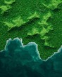© InkCrafts - Vibrant green landscape meets azure waters, showcasing nature's stunning beauty.