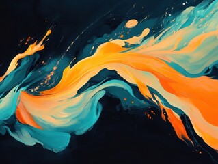 Poster - Abstract Art: Colorful Swirls and Splashes.