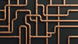 © Keopaserth - Copper pipes create intricate network against dark background, showcasing their industrial design and functionality. This highlights beauty of plumbing systems