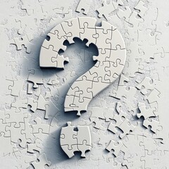 Poster - jigsaw puzzle question mark symbolizing strategic planning challenges in business