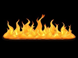 Poster - Fiery Orange Flames Against a Black Background.