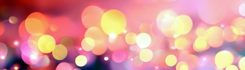Poster - Vibrant and Colorful Bokeh Lights on a Gradient Background for Abstract Art, Celebrations, and Festive Occasions, Perfect for Digital Projects and Creative Designs