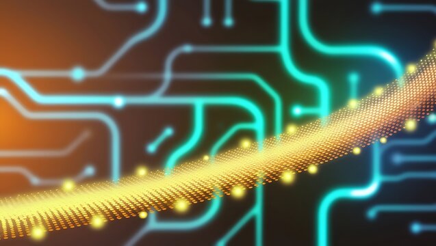 Wave Abstract Digital Technology Background, background for tech, AI, data, audio, graphics