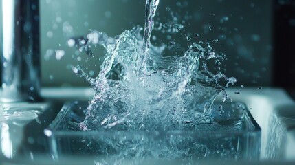 Poster - Water Splash Captured in High-Speed Photography
