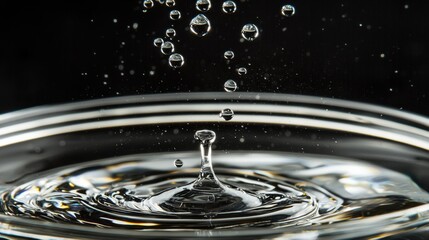 Poster - Captivating Water Droplet Impact on Surface