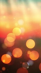 Wall Mural - Bright Abstract Bokeh Background in Warm Golden Hues; Background. Seamless looping motion design. Video animation. Vibrant abstract bokeh background with warm golden and red hues,