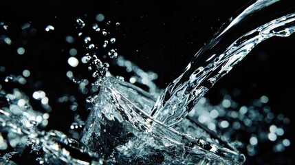 Poster - Dynamic Splash of Water in Dark Background