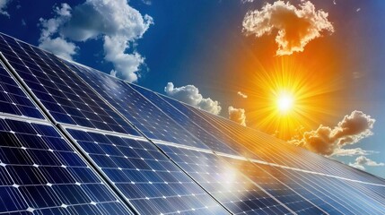 Poster - Harnessing solar power solar farm with energy storage renewable energy sector scenic landscape sustainable future