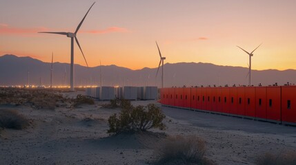 Aufkleber - Technician connecting battery storage systems renewable energy site photo outdoor low angle energy innovation