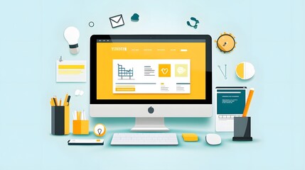An innovative website layout design for a startup business, with a user-friendly interface, intuitive navigation, and bold typography for a professional, modern look.