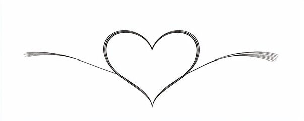 Poster - Minimalist Heart Tattoo Design with Clean Line Forming Simple Elegant Symbol of Love