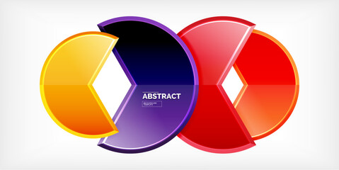 Poster - Trendy round shapes with triangular angle design element. Vector Illustration For Wallpaper, Banner, Background, Card, Book Illustration, landing page