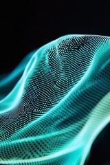 Poster - abstract waves of light and color displaying dynamic textures and patterns in a dark backdrop with v
