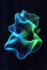 Poster - colorful abstract shape in digital space with flowing lines and points representing data visualizati