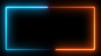 Poster - Neon square frame. Computer generated 3d render