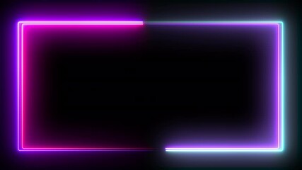 Poster - Neon square frame. Computer generated 3d render