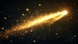 © Ceyhun - Glowing golden comet tail with shimmering stars and magical dust particles, festive and magical, isolated