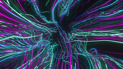 Poster - Curve strobe lines. Computer generated 3d render