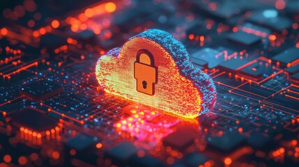 Poster - Cloud Security Concept with Digital Background