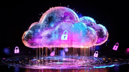 Poster - Secure Cloud Computing with Digital Lock Icons