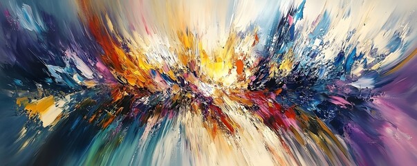 Poster - A vibrant and dynamic abstract artwork featuring bold colors and fluid shapes