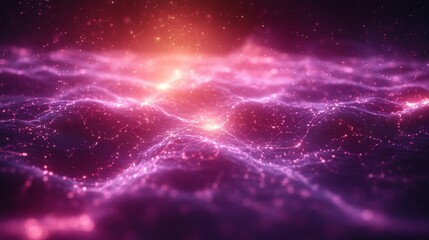 Wall Mural - A purple background with a red and orange glow. Generative AI