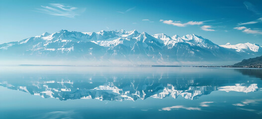 Poster - Panoramic view of the French Alps, with snow