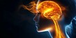 © Wannaeka - Captivating close-up portrait of a woman's profile with glowing brain in a dark futuristic setting.