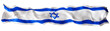 © Creative_Bird - Stylized flag of Israel waving in the wind on transparent background. Footer, header or divider. Cut out wide, panoramic element. Banner for patriotic themes or national event promotions. 3D.