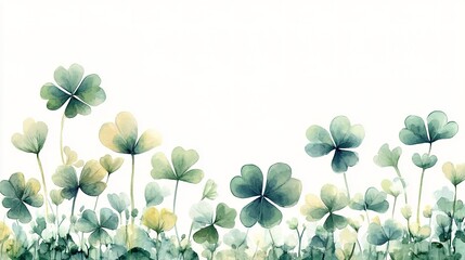 Wall Mural - St Patrick background, clover, watercolor.	
