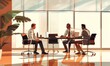 © Artlana - Business meeting in office conference room, illustration