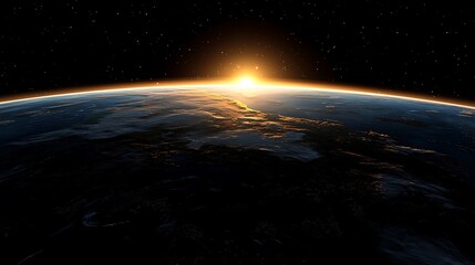 Wall Mural - sunrise illuminating earth from a cosmic perspective.