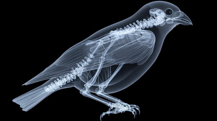 Poster - Explore the fascinating anatomy of a bird through x-ray imaging