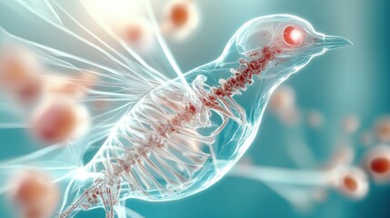 Poster - explore the intricate structure of a bird's skeleton in stunning detail