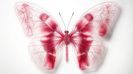 Poster - Explore the beauty of a delicate red butterfly in artistic design