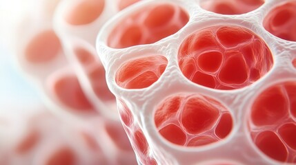 Poster - Explore the intricate structure of cellular tissue under a microscope