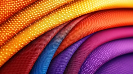 Aufkleber - Explore vibrant textures of colorful fabric rolls for creative projects