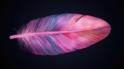 Aufkleber - Explore the beauty of a vibrant pink feather in nature