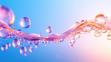Aufkleber - Explore the beauty of water bubbles in vibrant colors