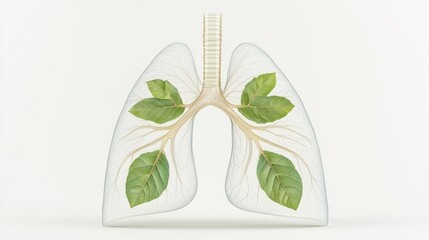 Aufkleber - Explore the connection between lungs and nature through artistic representation