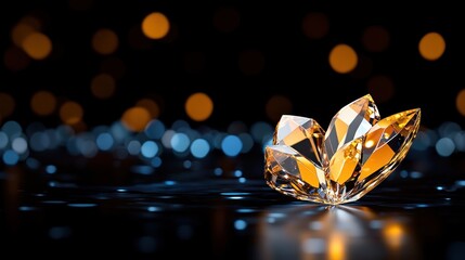 Aufkleber - Sparkling crystal flower shines brightly in elegant display