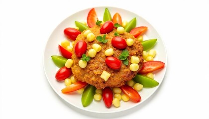 Wall Mural -  Deliciously colorful veggie burger on a plate