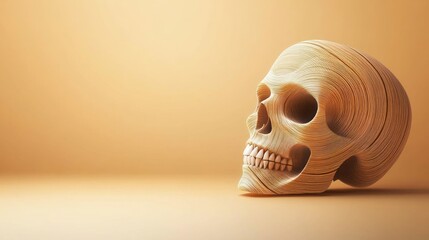 Aufkleber - Explore the intricate design of a wooden skull sculpture for artistic inspiration
